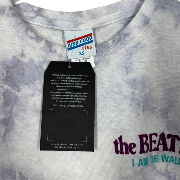 Junk Food The Beatles Graphic Band Tee XS New Purple Tie Dye I Am The Walrus - Picture 6 of 7